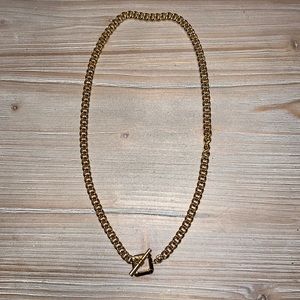 Lucy Williams Gold T Bar Chain Necklace